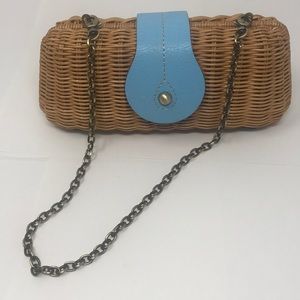 Savoy wicker & leather Hampton Style handbag
